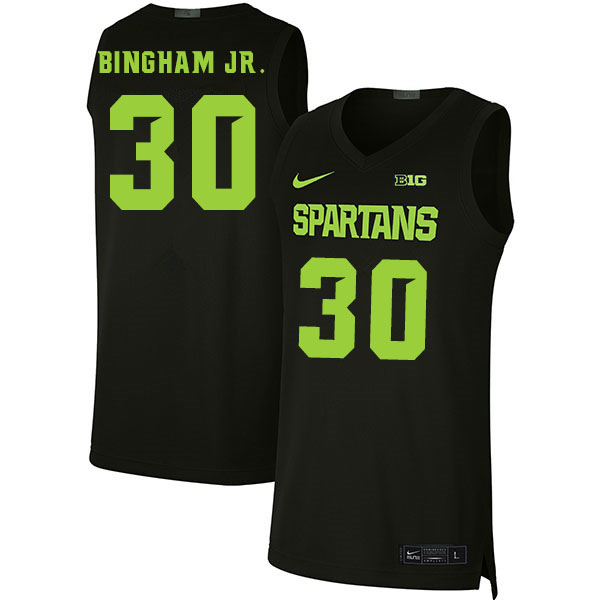 Men Michigan State Spartans #30 Marcus Bingham Jr. NCAA Nike Authentic Black 2020 College Stitched Basketball Jersey WH41F52WH